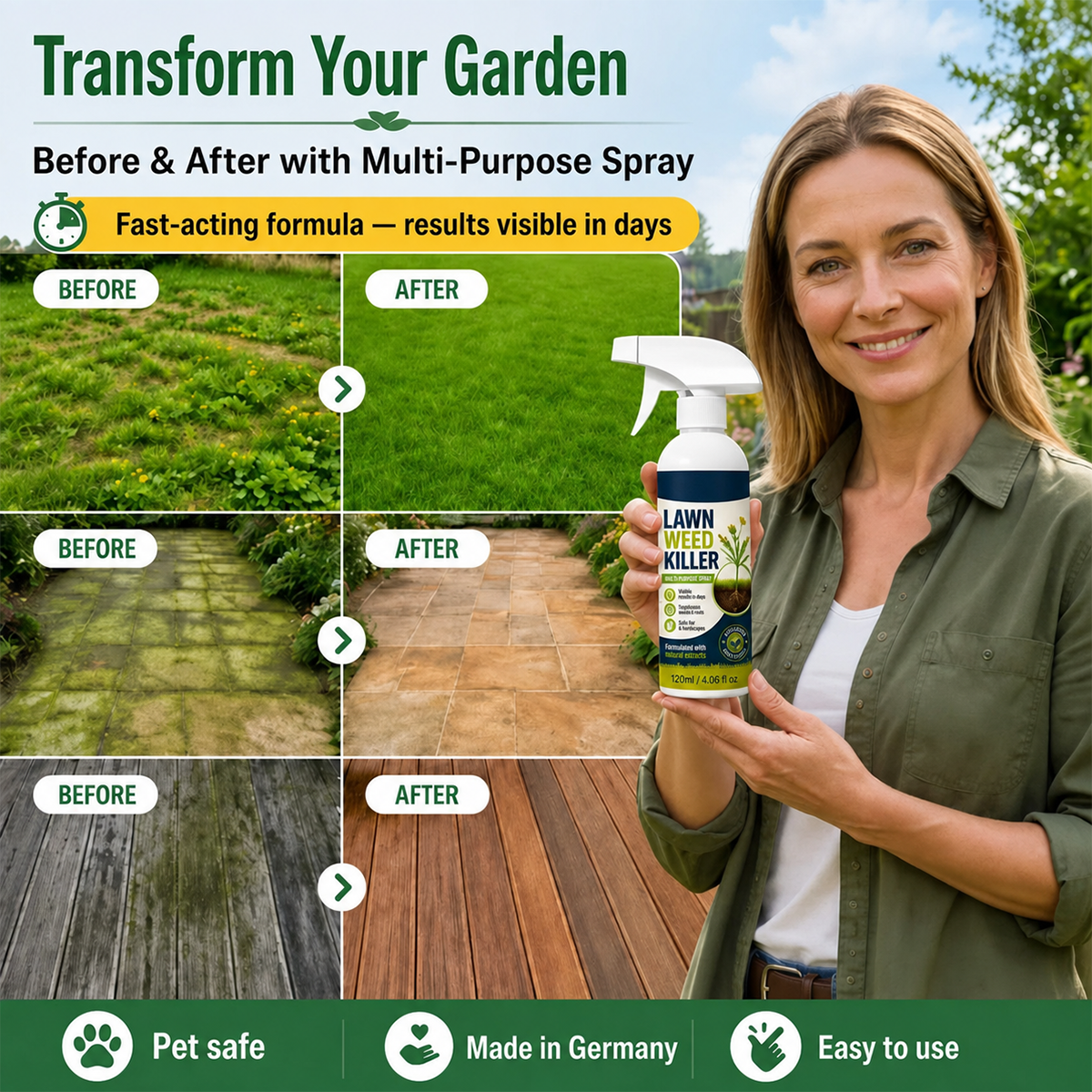 💯  [Easy and stress-free weeding in the garden] Herbicide for domestic use